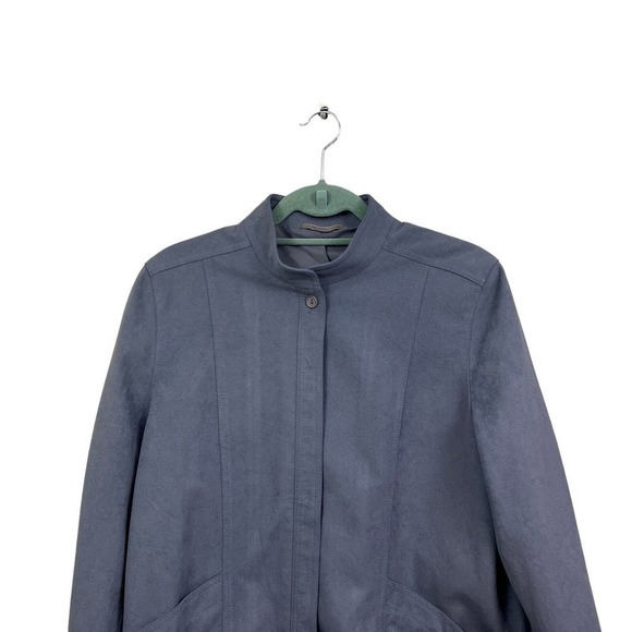 St Michael Blazer‎ Jacket Mock Neck Button Up Lined Gray Women Size US 12 /40 - Picture 2 of 5